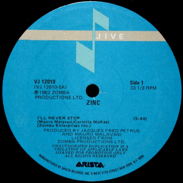 I'll Never Stop / Amazon - Zinc